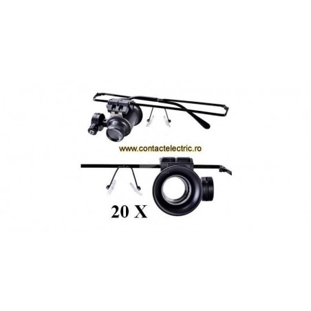 Ochelari cu lupa 20X cu iluminare LED