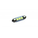 Bec auto 3 LED-uri,SMD 5050, Culoare Alb Rece, 38mm, Alimentare