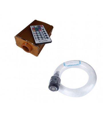 Kit fibra optica plafon instelat RGB 18W cu telecomanda, 500 fire la 2 metri Kit fibra optica plafon instelat RGB 18W cu telecomanda, 500