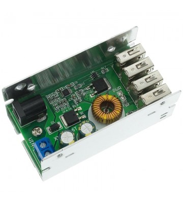 Convertor step-down de la 9V-36VDC la 4xUSB 5VDC 3.5A-6A