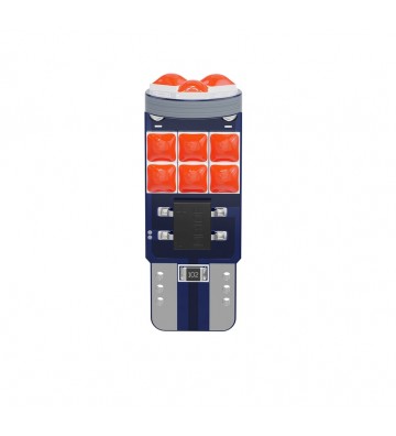 Bec auto T10 PCB cu 15 led-uri 3030 si CANBUS rosu