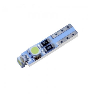 Bec auto T5 PCB cu 3 led-uri 3020 ice blue