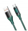 Cablu incarcare telefon 100W, USB - Type C, 1 m, verde, LCD