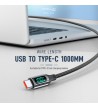 Cablu incarcare telefon 100W, USB - Type C, 1 m, verde, LCD