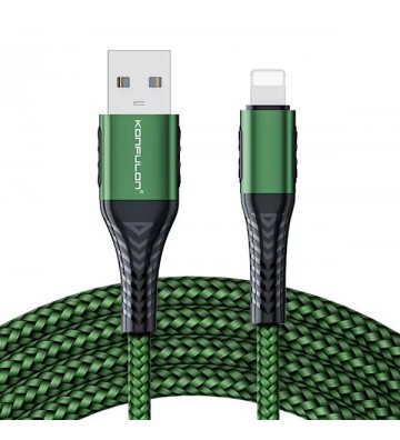 Cablu incarcare telefon 3A, USB - Lightning, 1 m, verde DC33-G