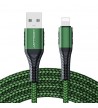 Cablu incarcare telefon 3A, USB - Lightning, 1 m, verde DC33-G