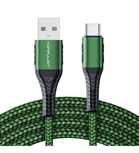 Cablu incarcare telefon 60W, USB - Type C, 2 m, verde DC34C-G