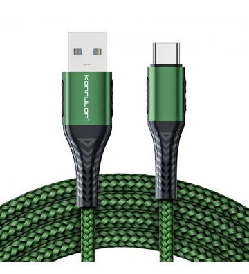 Cablu incarcare telefon 60W, USB - Type C, 1 m, verde DC34-G