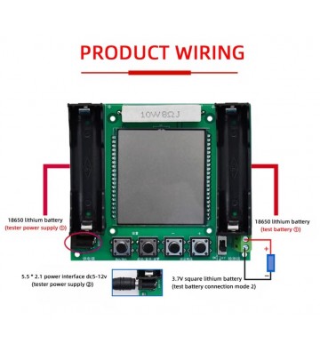 Tester capacitate acumulator Li-Ion tip 18650, afisaj LCD