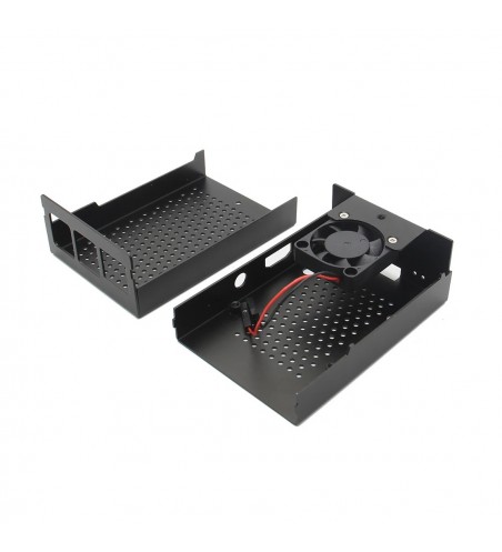 Carcasa metalica neagra Raspberry Pi 4 cu ventilator OKYN9002-2