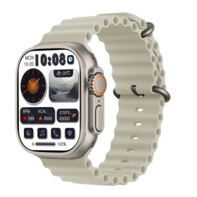 Ceas smartwatch sport, rezistent apa, pasi, notificari, ecran 2.1", apelare Bluetooth, monitorizare somn, argintiu JS8 PRO MAX Ceas smartwatch sport, rezistent apa, pasi, notificari, ecran