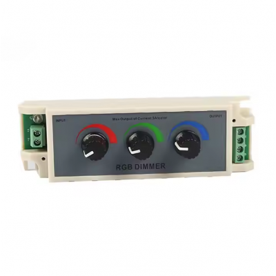 Dimmer LED RGB 3 canale x 3A, 12V-24V DC, comutator manual D312