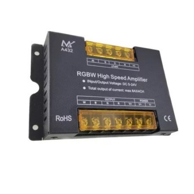 Amplificator RGBW 4*8A pentru banda LED 5V, 12V, 24V DC A432