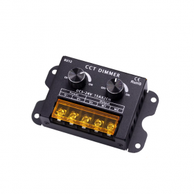 Controller banda LED, dimmer bicolor, 5V-24V DC, 2x15A, Dimmer-D212 Controller banda LED, dimmer bicolor, 5V-24V DC, 2x15A