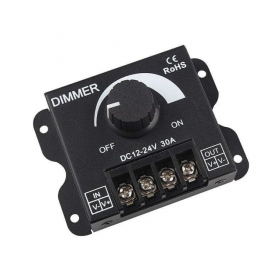 Controller, dimmer LED, 12V-24V DC, 30A, D130-30A Controller, dimmer LED, 12V-24V DC, 30A, D130-30A