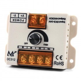 Controller dimmer LED RGB 3 canale x 4A, 5V-24V DC, comutator manual DC312-RGB Controller dimmer LED RGB 3 canale x 4A, 5V-24V DC, comutator