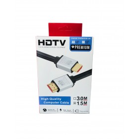 Cablu HDTV 2.0, High-Speed, 4K/8K, negru/argintiu, tata-tata, aurit, 1.5m Cablu HDTV 2.0, High-Speed, 4K/8K, negru/argintiu, tata-tata