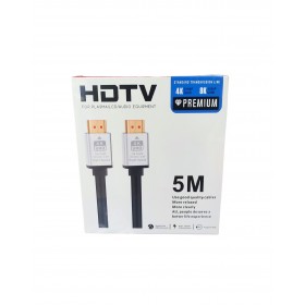 Cablu HDTV 2.0, High-Speed, 4K/8K, negru/argintiu, tata-tata, aurit, 5m Cablu HDTV 2.0, High-Speed, 4K/8K, negru/argintiu, tata-tata