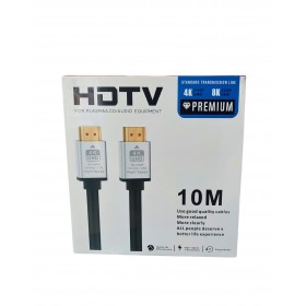 Cablu HDTV 2.0, High-Speed, 4K/8K, negru/argintiu, tata-tata, aurit, 10m Cablu HDTV 2.0, High-Speed, 4K/8K, negru/argintiu, tata-tata