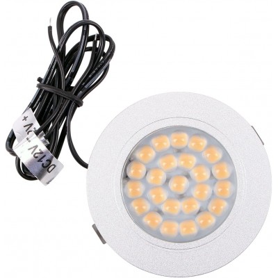 Spot LED Incastrat 24 LED, 12V, 220 Lumeni, Diametru 65x11mm, Aluminiu si Plastic