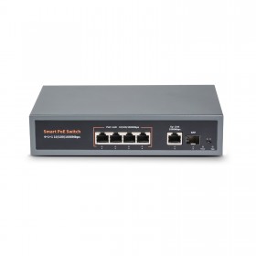 Switch smart PoE 4 porturi 100/1000mbps, 78W, 4GE(PoE)+1GE+1SFP, G0411GB-C Switch smart PoE 4 porturi 100/1000mbps, 78W