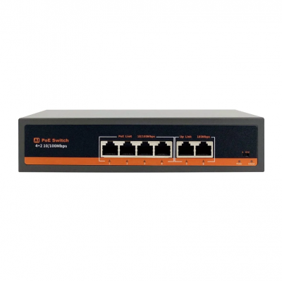 Switch smart PoE 4 porturi 10/100mbps, 78W, 4FE(PoE)+2FE