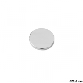 Magnet neodim 20x2 mm, disc, N35 Magnet neodim 20x2 mm, disc, N35