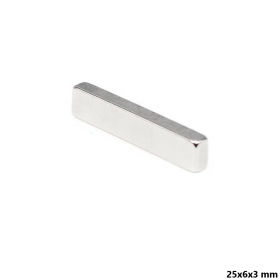 Magnet neodim 25x6x3 mm, dreptunghi, N35 Magnet neodim 25x6x3 mm, dreptunghi, N35