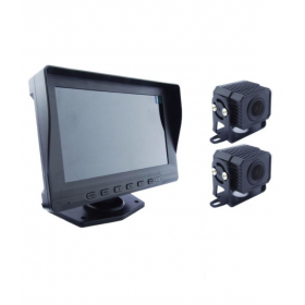 Kit supraveghere cu 2 camere HD si display touch de 7", IR, 170°, IP67,  camera marsarier, camioane, autocare, RV(rulote) Kit supraveghere cu 2 camere HD si display touch de 7", IR