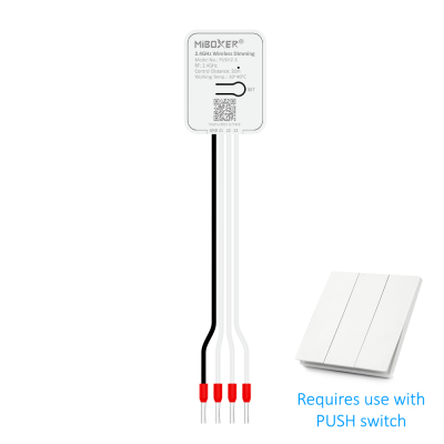 Modul wireless 3 zone MiBoxer PUSH2-3, 2.4GHz, dimmer, control
