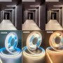 Banda LED COB CCT alb cald-natural-rece, 24V DC, 560 LEDs/m