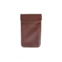 Husa piele ecologica maro 19x11.5 cm, blocare semnal telefon