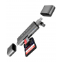 Cititor carduri de memorie, ICY BOX, USB Type C USB A, Gri