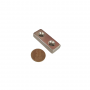 Magnet neodim 50x20x10 mm, 2 x gaura de 5.5 mm cu sanfren