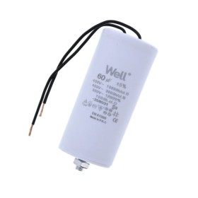 Condensator pornire motor 400V 60uF cu fir, Well