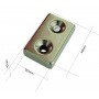Magnet neodim 40x25x10 mm, 2 x gaura de 5.5 mm cu sanfren