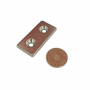 Magnet neodim 50x25x5 mm, 2 x gaura de 5.5 mm cu sanfren