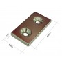 Magnet neodim 50x25x5 mm, 2 x gaura de 5.5 mm cu sanfren