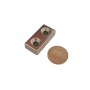 Magnet neodim 40x20x10 mm, 2 x gaura de 5.5 mm cu sanfren
