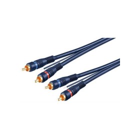 Cablu audio 2x RCA tata - 2x RCA tata albastru 5m 11618