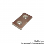 Magnet neodim 50x25x5 mm, 2 x gaura de 5.5 mm cu sanfren