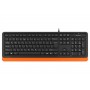 Tastatura A4Tech Fstyler USB Negru/Orange, FK10 Orange