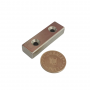 Magnet neodim 50x15x10 mm, 2 x gaura 4.2 de mm cu sanfren
