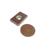 Magnet neodim 30x20x5 mm, gaura de 5.5 mm cu sanfren