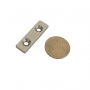Magnet neodim 40x12x4 mm, 2 x gaura de 4.5 mm cu sanfren