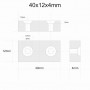 Magnet neodim 40x12x4 mm, 2 x gaura de 4.5 mm cu sanfren
