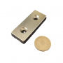 Magnet neodim 60x25x10 mm, 2 x gaura de 5.5 mm cu sanfren