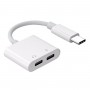 Cablu adaptor Type-C (2 in 1) 14 CM , incarcare+audio, JBC038