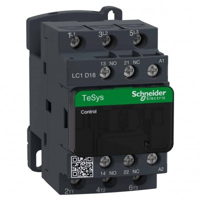 Contactor TeSys D 3P 18A AC-3 440V - aux 1NO+1NC, bobina 230V 50Hz Schneider LC1D18P5