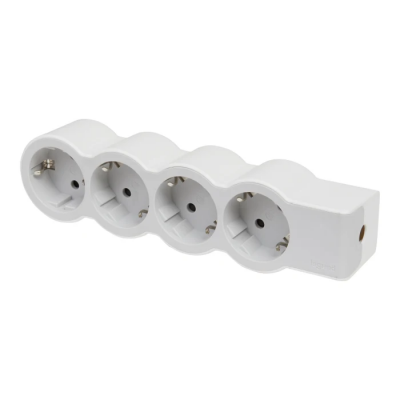 Cap prelungitor ,4 prize, 3680W , contact de protectie, protectie copii,alb-gri 694575